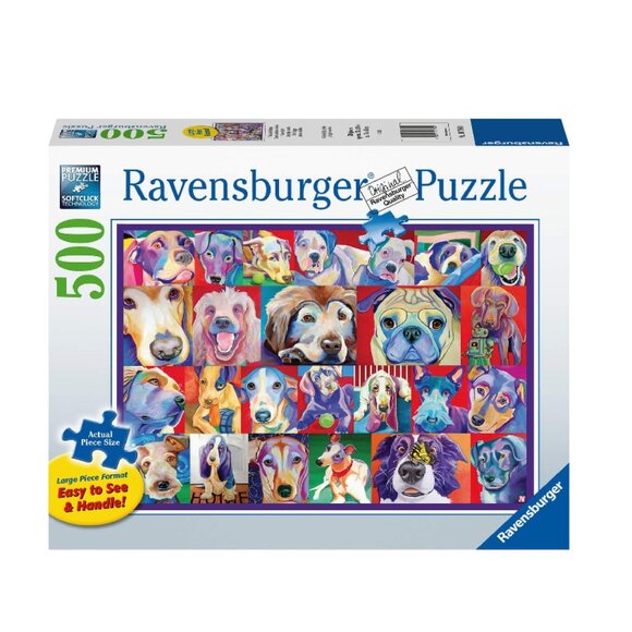 New sealed Ravensburger 500 pcs Large Format Puzzle-Hello Doggie - Picture 1 of 15